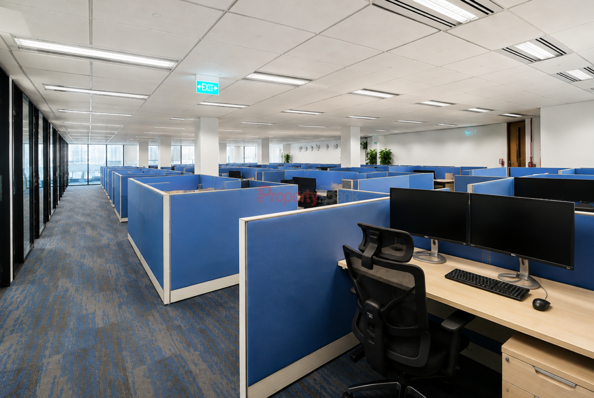 Bright office workspace with natural lighting