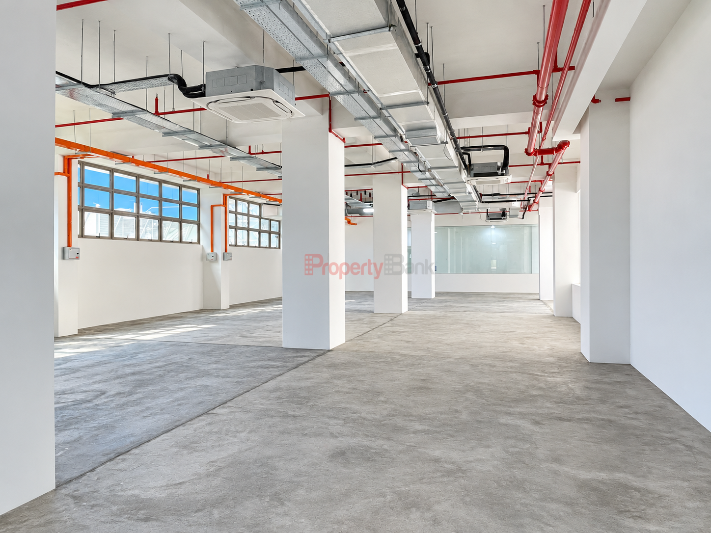 Eight existing stalls in the canteen at Hudson Industrial Building