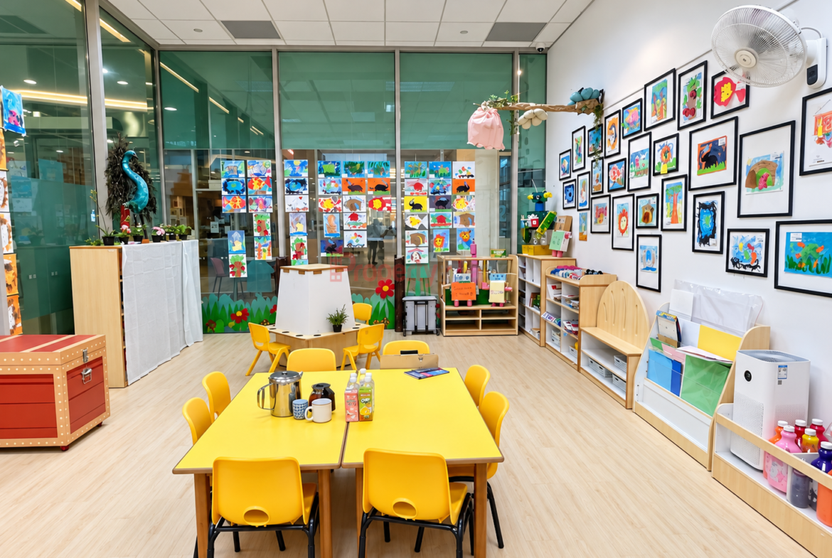 Classroom space inside the childcare premises