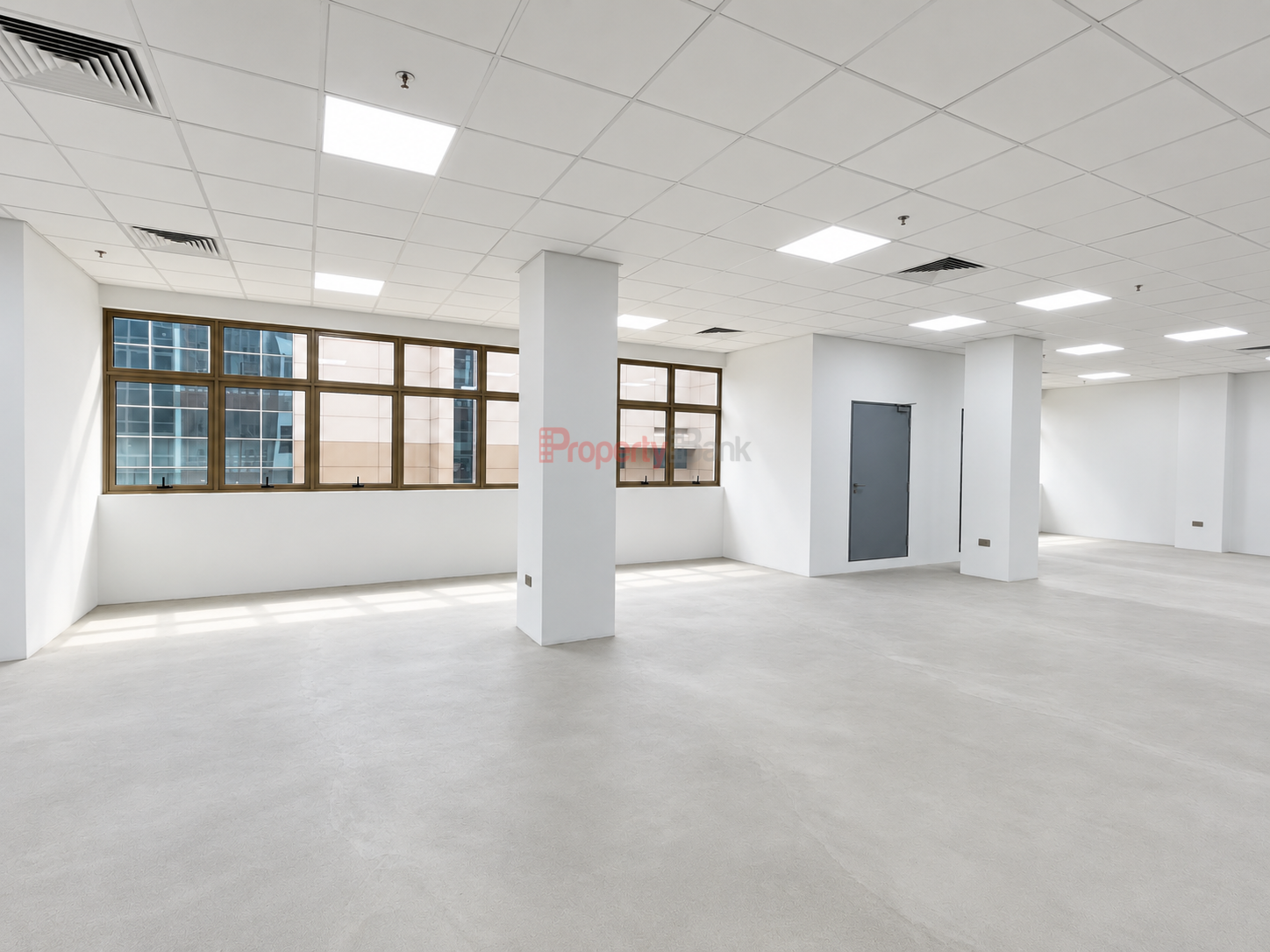 Fitted ceiling inside a brand-new industrial unit