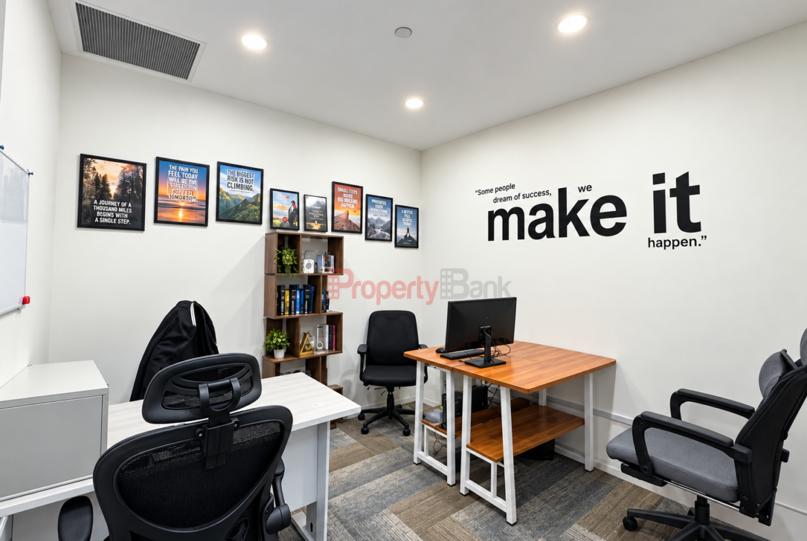 Existing fittings in the business workspace at 351 on Braddell