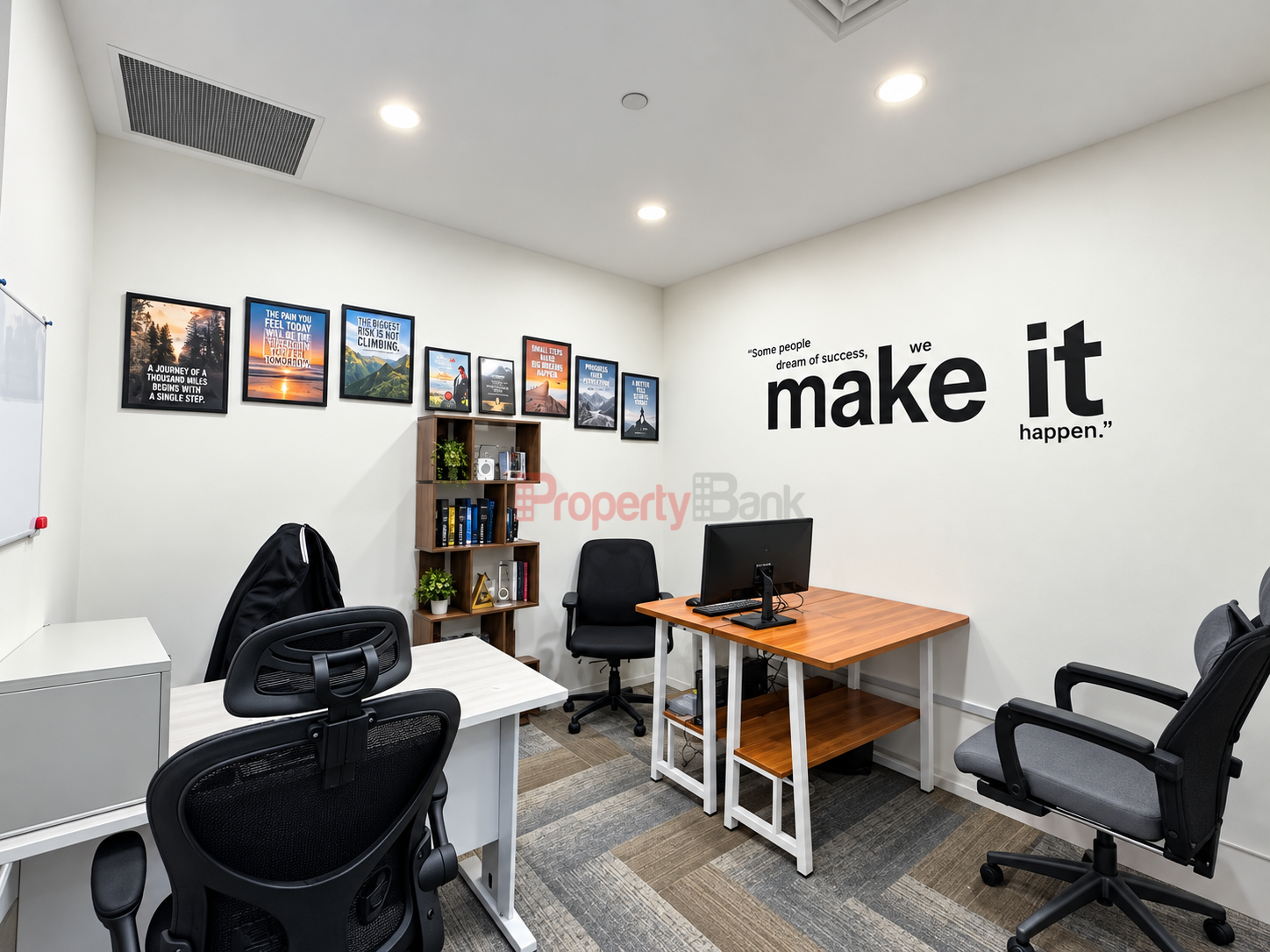 Existing fittings in the business workspace at 351 on Braddell