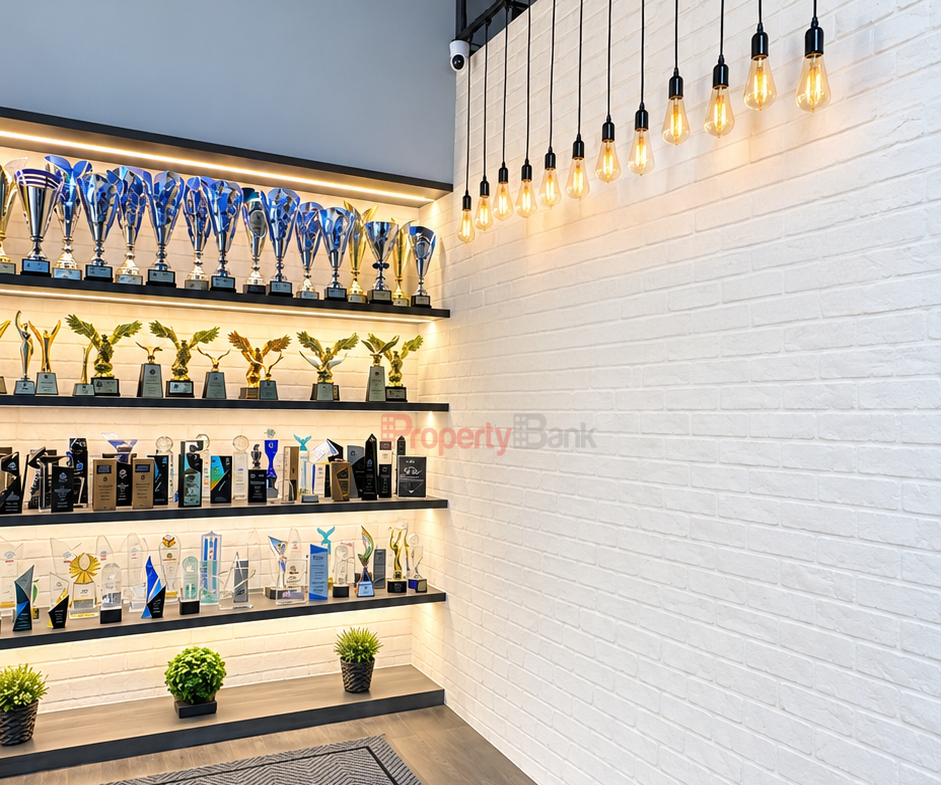 High ceiling and exposed services at 351 on Braddell